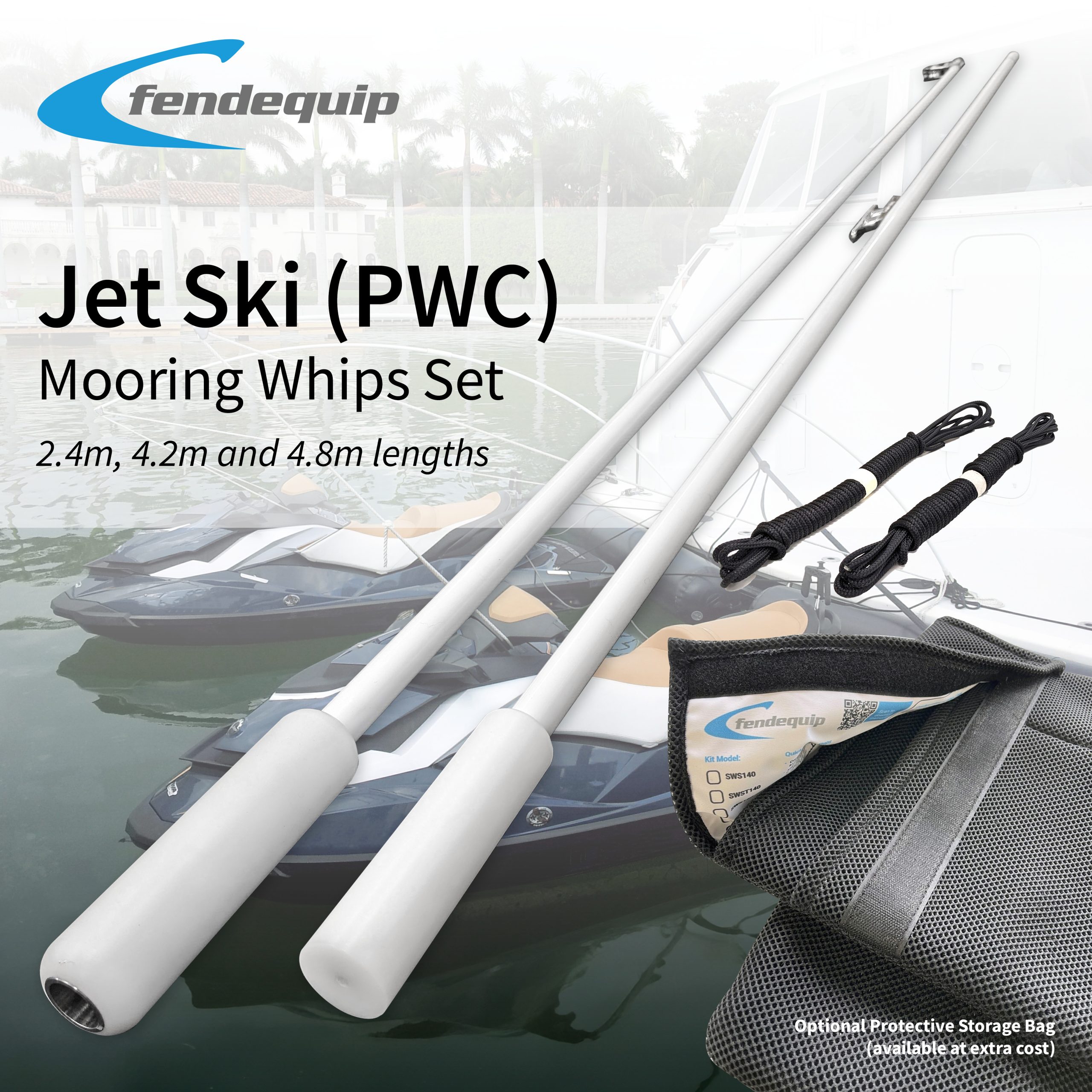 Fendequip Jet Ski (PWC) Mooring Whips Set